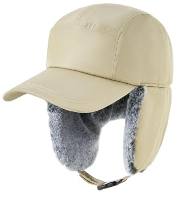YAMEE Winter Baseball Cap Herren Warme,Trapper Mütze für Herren Vintage mit aus Plüsch Innenfutter,Wintermützen Damen Weich,Fliegermütze für Männer Kälteschutz,Russische Mütze Winddicht