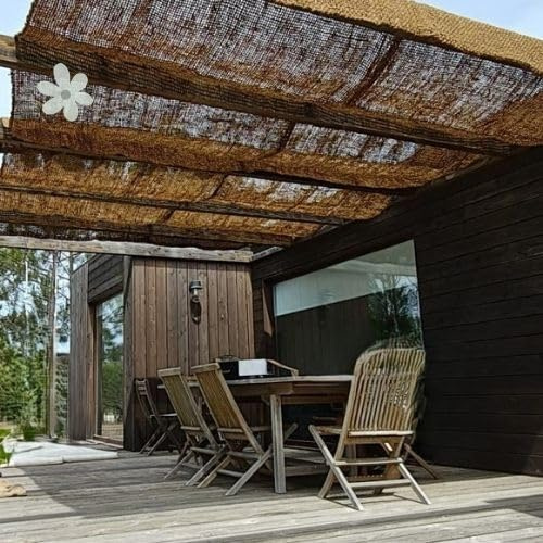 World PLANTIL Candela ombreggiante in fibra di cocco/tenda vela/tessuto ombreggiato/rete ombreggiata/giardino/cortile/terra /100% naturale ed ecologico/60% ombra (quadrato senza ancoraggi 3x3m)