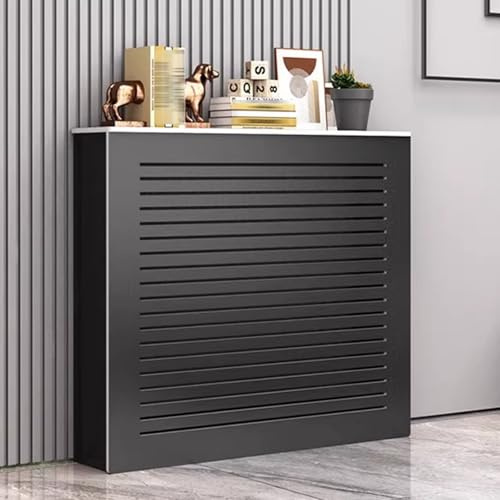 DIHRVTHC Radiator Cover, Abdeckung Heizung, Heizungsabdeckung, Heizkörperabdeckung, LamellentüR Holzgitter Heizungsregal, Modern Heizkörperabdeckung, Für Flur Wohnzimmer Schlafzimmer(L80xh90xt25cm)