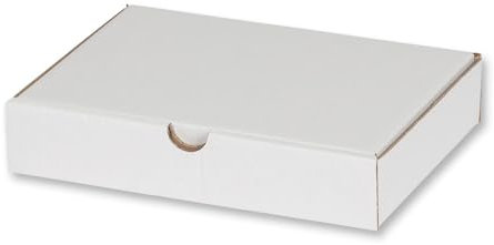 Klappschachtel Flatpak, Versandkarton, Wellpappe, Weiß, 240 x 180 x 40 mm, 50 Stück