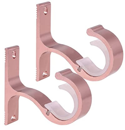 BRIGHTFUFU 2stücke Vorhangstangen Halterungen Aus Aluminiumlegierung Verstärkter Einzelträger Roségold Einfach Zu Montieren Für Schwere Vorhänge Für Moderne Wohnräume
