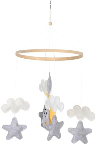 ifundom Hängende Dekorationen Für Die Krippe -Mobile Kinderzimmerdekor Neutral Boho-babymobile Kinderwagenspielzeug Mobile Für Krippendekoration Für Mädchen Grey Stoff