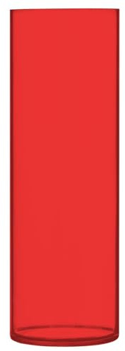 30 cm hohe runde Vase, starke rote Blumenvasen, klare Zylindervase, Vase für Bücherregal, Esstisch