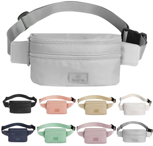 Bumbags Waist Fanny Pack Ladies Fashion Bum Bag with Adjustable Belt for Sport Hiking Girls Women Men (Grey)
