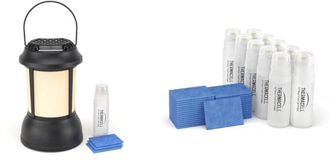 Thermacell Farol + Recambios Antimosquitos, Protección de 20 m², 132 Horas de Duración, Inodoro, Negro