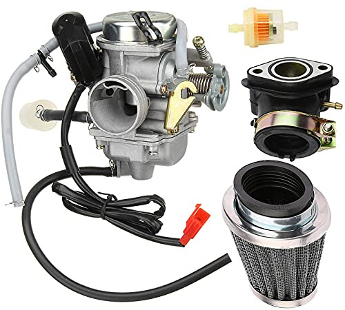BenTsD Kompatibel mit 150ccm 152QMI Vergaser für GY6 125ccm 150ccm 157QMJ Motor basierend auf ATV Scooter Go Kart, mit Ansaugkrümmer/Luftfilter