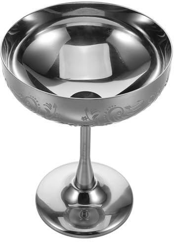 VINTORKY Coppa Dessert Acciaio Inossidabile Con Base Fiorita Per e Vino Elegante Bicchiere Da Bar Per Occasioni Speciali e Decorazioni Domestiche