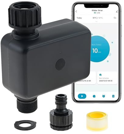 Aupoko Smart Bewässerungsuhr mit Bluetooth & App Steuerung – Bewässerungscomputer mit IP55 Schutz, 2 Bewässerungsmodi, Regenverzögerung für Garten, Landwirtschaft & öffentliche Grünflächen