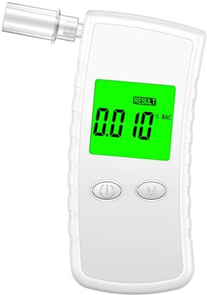 BACZGIF 2024 Upgraded Alkoholtester-Mundstücke, Professioneller Promillemessgerätmit LCD-Digitalanzeige kompatibel mit Atemalkohol-Testern mit 10 Mundstücken und Tragetasche (Milky White)
