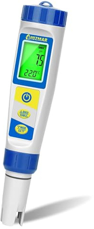 UIUZMAR pH Chlorine Tester for Hot Tub, Salt Chlorine Meter Pool, Spa Free Chlorine Tester Kit, 7 in 1 pH Chlorine Salt ORP TDS Meter for Aquarium, Salt water, Drinking Water, Fish Tank, Koi Pond