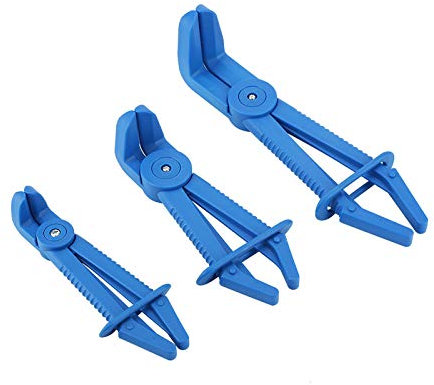 Plastic Flexible Hose CLAMP Tool Set Brake Fuel Water LINE Clamps PLIER KIT for Vehicle Cooling Heating Systems (Blue)