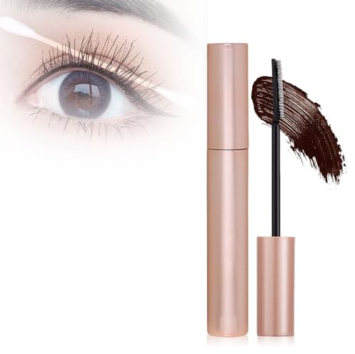 Lengthening and Curling Mascara, Waterproof Clump-Free Lashes Sweatproof Black Brown Creates Natural-Looking Long Separates Lashes (Brown, 1 pcs)