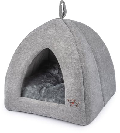 Best Pet Supplies Haustierzelt, weiches Bett für Hund und Katze, Grau, 40,6 x 40,6 x 40,6 cm