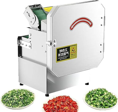 Electric Vegetable Chopper, Stainless Steel Industrial Slicer with Adjustable Thickness & Conveyor Belt for Efficient Food Prep