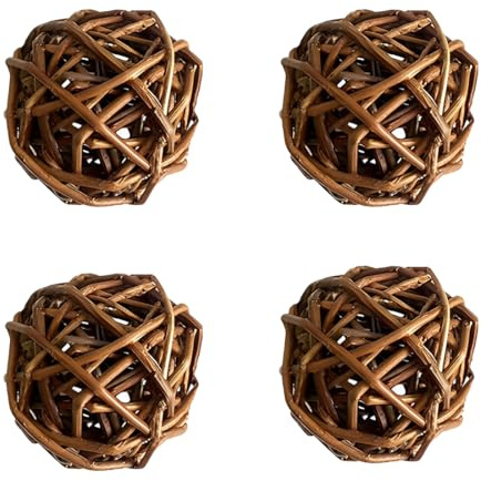 EIH1 4 Stück Vogelspielzeug,Geeignet Kolbenhirse Wellensittich,Takraumbälle in Primären Farben, Dekorationen für Haustierumgebungen,Takraw,6CM