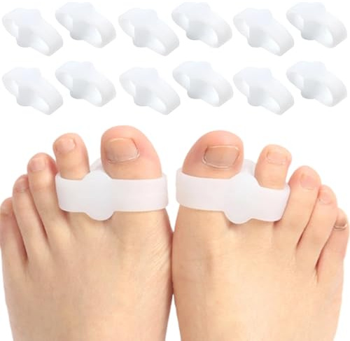 Wanheart Zehenspreizer 12 Stück – Weiche Silikon Doppelring Zehentrenner, Hallux Valgus Korrektur, Vorbeugung gegen Reibung & Überlappung, Waschbar & Wiederverwendbar, Für Damen & Herren