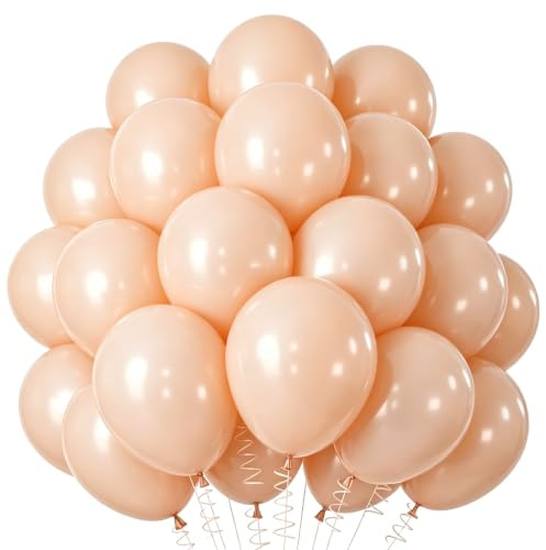 Luftballon Girlande Aprikose, 60 Stück 12 Zoll Matt Apricot luftballons, Beige Nude Girlande Luftballons Geburtstag Set, Aprikose Creme Latex Ballons Set für Geburtstag Hochzeit Festival