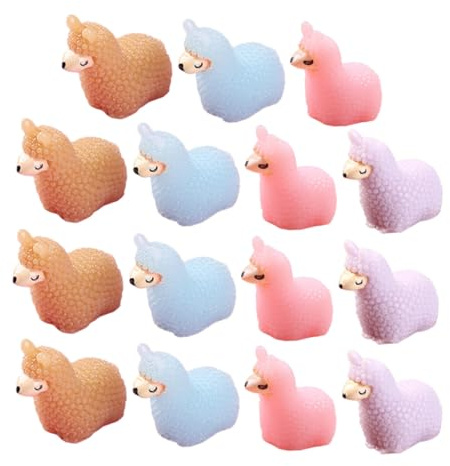 LRXIYODE 15 Pièces Figurines Miniatures Animaux Résine Colorée Lot de Statues pour Décoration Jardin Miniature Maison de Poupée Gâteau Bureau et Paysage Décoratif