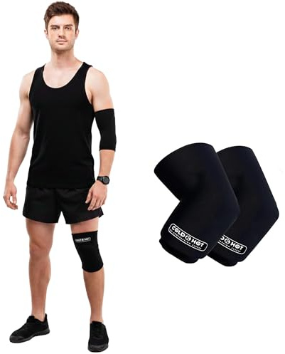 SURGICALMED – 2-pack gelkompressionsmanschett för kall/varm behandling – 360°-design, mjuk och läckagesäker – återanvändbar och portabel – storlek S för handled, armbåge, knä och vad