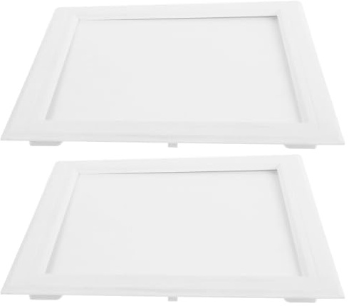 Sosoport Lot de 2 Panneaux D’Accès Électrique en ABS Blanc 25 X 25 CM Cache-Trappe Mural pour Plafond en Plaques de Plâtre Panneau Robuste Anti-Corrosion pour Passages Câbles et