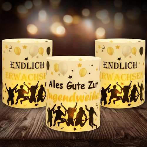 Seutgjie 12 Windlichter Tischdeko Jugendweihe Deko Junge Mädchen | Jugendweihe Tischdeko Personalisiert für Teelichter oder Kerzen
