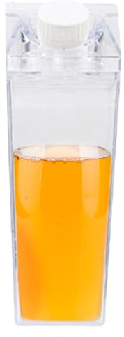 Bouteille en carton de lait portable – Bouteille d'eau carrée transparente, tasse en carton de jus de café | Récipient à boissons réutilisable et pratique, pour Sports de plein air, escalade, voyage,