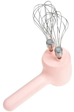 COHEALI Batidora Eléctrica de Mano Inalámbrica Rosa 40w Mango Ergonómico y Batería 2000mah para Batir Huevos y Mezclar en Cocina