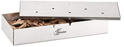 Genius BBQ Smokerbox | Räucherbox | Grillen mit Aroma | Barbecue Smoker-Box | NEU, A25001, Silber