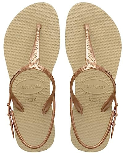 Havaianas - Twist, Sandali Comodi, Eleganti E Versatili, Fibbia Regolabile Sui Lati, Cinturini A T Con Finitura Metallica, Suola Antiscivolo, Donna