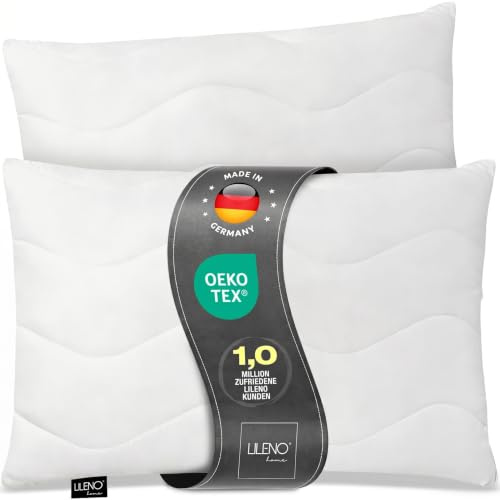 LILENO HOME Kopfkissen 30x50 (2er Set) – 95 °C waschbar, Oeko-Tex & Made in DE – Allergiker Kissen 30x50 für himmlischen Schlaf – Haut schmeichelndes & geruchsfreies Pillow
