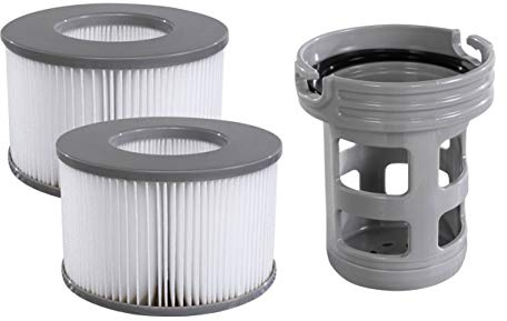 Miweba Original MSpa Whirlpool Ersatz Filter Filterkartusche Nachrüstset 2X Filter + Filterhalter für Modelle bis 2019 - Delight - Premium - Elite - Concept (Nachrüstset Modell bis 2019)