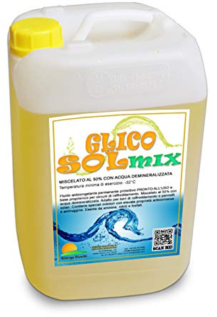 Glicole propilenico pronto all'uso per pannelli solari e impianti alimentari - miscelato al 50% con acqua demineralizzata (10 litri)