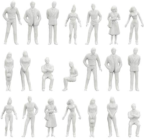 XAVSWRDE 100 Stück Menschen Modell Figuren Set 1:50 Miniaturmodell Weiße Figuren Menschliches Modell Plastik Architekturmodell Puppenhaus Spielzeuge Schulprojekt für Kinder & Erwachsene