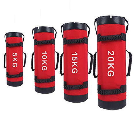 YZBBSH Power Bag Fitness Gewichtstasche Sandsäcke Mit 6 Griffen & Reißverschluss Hochleistungs Verstellbare Gewichtssack Sandbag 5KG - 30KG,Rot,30kg