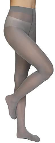 Annes styling Collant Donna Microfibra 40 Den Opachi Calze Donna Eleganti e Morbide Collant Classici per Tutte le Stagioni Comfort Fit Senza Cuciture con Tassello in Cotone Grigio Medio Taglia L