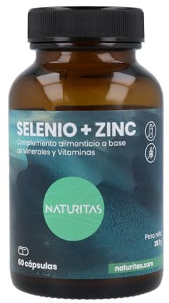 Selenio + Zinc 60 Cápsulas Naturitas Essentials | Mantiene la piel y el cabello en buenas condiciones | Complemento alimenticio
