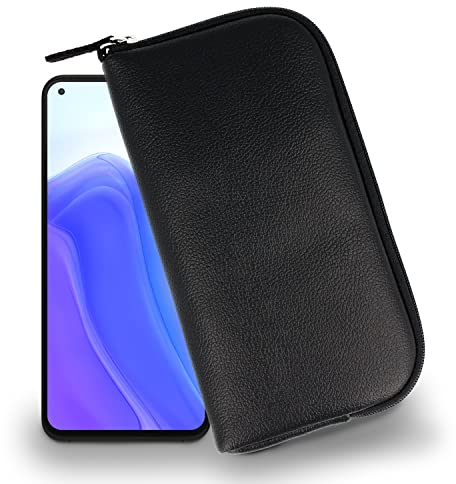 XiRRiX Handytasche für Smartphone 5XL 7 Größe - Modell 2.1 - universal Handyhülle mit Handschlaufe - Handy Hülle mit Reißverschluss - Tasche schwarz