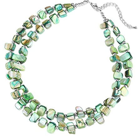 Bulinlin Boho Bunte Perlenkette Damen Muschelkette Strand Sommer Verstellbar Bohemian Choker Halsketten FüR Frauen Und MäDchen