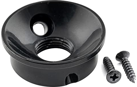 Musiclily Pro 3/8 Zoll Stahl TL Buchsenblech Klinkenbuchsenplatte Schwarz | für USA/Mexico Tele Style E-Gitarre