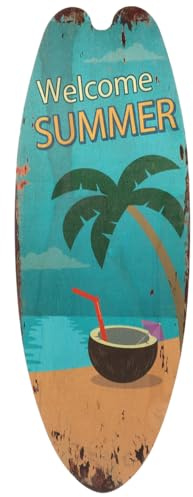 VICASKY Surfbrett Deko Wandbehang — Massives Holz Schild Vorgebohrt — Wandschild Sommerdeko Für Bar Hawaii Party Strandhaus Wohnzimmer Vintage Geschenk