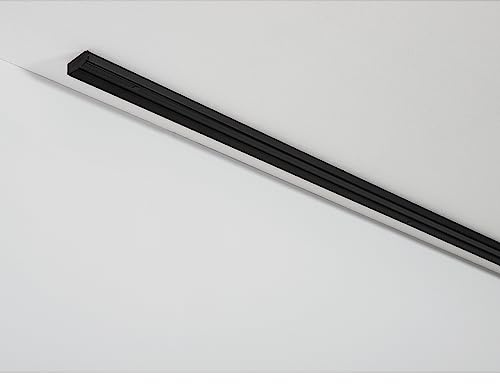 GARDINIA Vorhangschienen-Set, Komplett-Set mit 1-läufiger Vorhangschiene, Inkl. Befestigungsmaterial, Schwarz, 150 cm