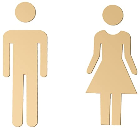 WC-Schilder aus Messing für Männer und Frauen, Badezimmerschild, Dekoration, Figurenset, modernes Toilettenschild, Badezimmer-Türschilder (C)