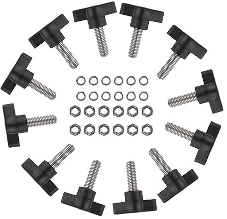 INCREWAY Tornillo Pulgar, 12PCS Rosca Macho moleteado Tornillos Durable ranurado en forma de pulgar con arandela de tuerca, M8 * 25