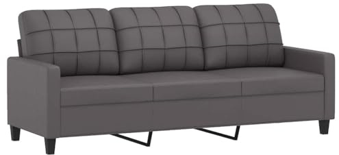 vidaXL 3-Sitzer-Sofa Grau 180 cm Kunstleder