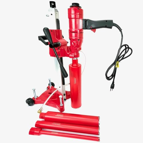 BLUEROCK Model 4Z1RB Package Deal 1-4 Diamond Bit Set 4Z1 Core Drill with Rolling Base 2-Speed Concrete Coring