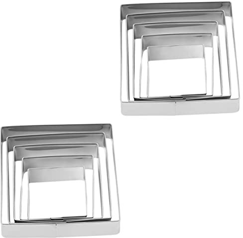 Ciieeo 10 Piezas molde de galletas de acero inoxidable pastel de fondant cortadores de galletas grandes cortador de galletas cuadrado cortador de galletas de metal mini herramienta