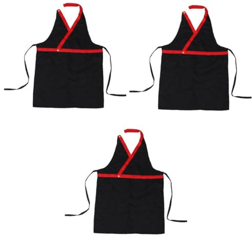 MAGICLULU 3St modische Salonschürze schlichte Latzschürzen Herrenschürzen zum Grillen Serverschürzen Kellnerschürze basteln Friseurschürze Arbeitsschürze für Mädchen Kosmetik Damen Polyester