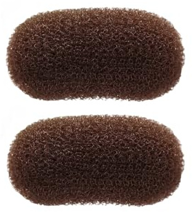 2 clips de volumen para el cabello, clip de esponja para el cabello, base de pelo, almohadilla para el cabello, base de pelo, herramientas de peinado para mujeres y niñas (marrón)