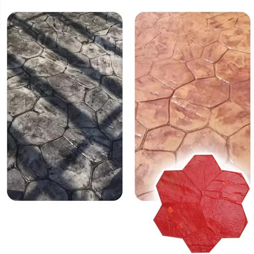 Moldes Hormigon Impreso Piel Texturizada de Hormigón para Hacer Patrones, Molde de Hormigón de Estera de Pared Diy, Sellos de Tapetes de Impresión de Jardín Al Aire Libre, Formularios de Estampado de