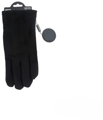 HomeRelax&Style Herren Winter Handschuhe » gefütterte Handschuhe » Winterhandschuhe mit Teddy Fütterung » Suede mit Linien » Fingerhandschuhe Smartphone Touch-Funktion Farbe Schwarz